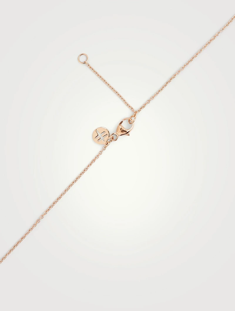 Bestow 18K Rose Gold Necklace With Pink Sapphire And Diamonds