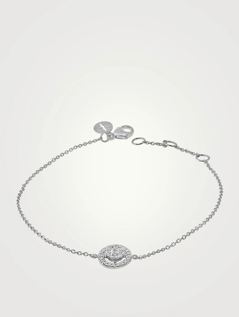 Diamond Flower 18K White Gold Bracelet With Diamonds