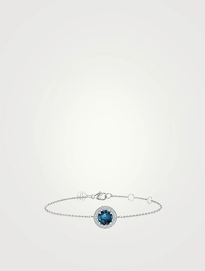 Bestow 18K White Gold Bracelet With Blue Topaz And Diamonds
