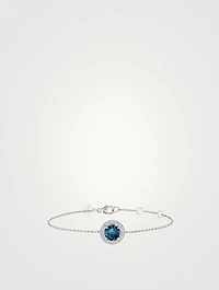 Bestow 18K White Gold Bracelet With Blue Topaz And Diamonds