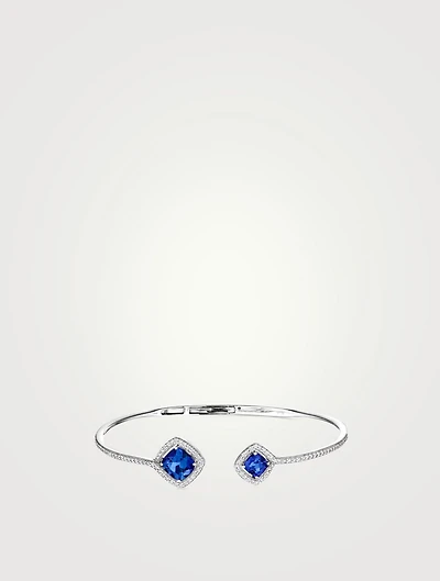 Spectrum 18K White Gold Bangle Bracelet With Violet Iolite And Diamonds