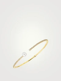 Spectrum 18K Gold Bracelet With Diamonds And Pearl