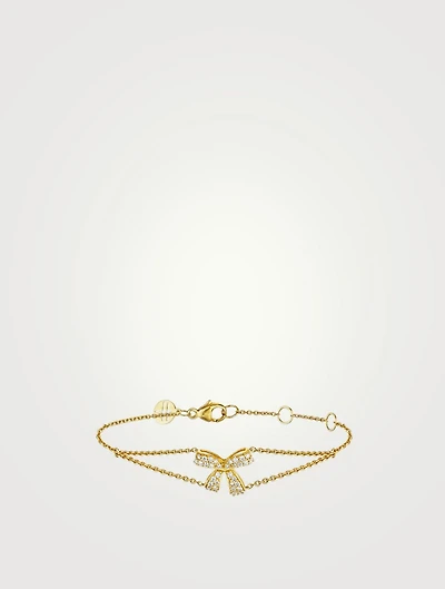 Romance 18K Gold Ribbon Bracelet With Diamonds