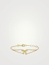Romance 18K Gold Ribbon Bracelet With Diamonds