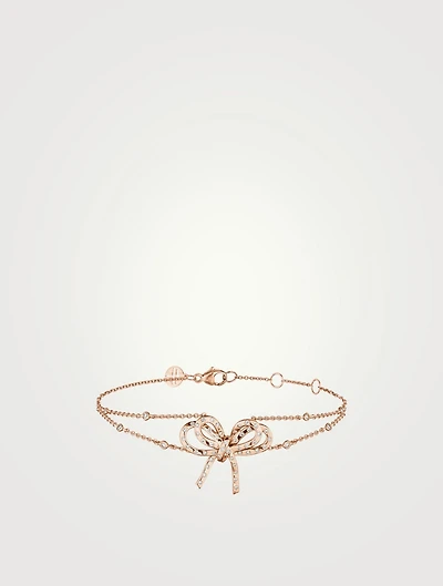 Romance 18K Rose Gold Ribbon Bracelet With Diamonds