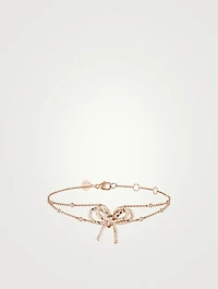 Romance 18K Rose Gold Ribbon Bracelet With Diamonds