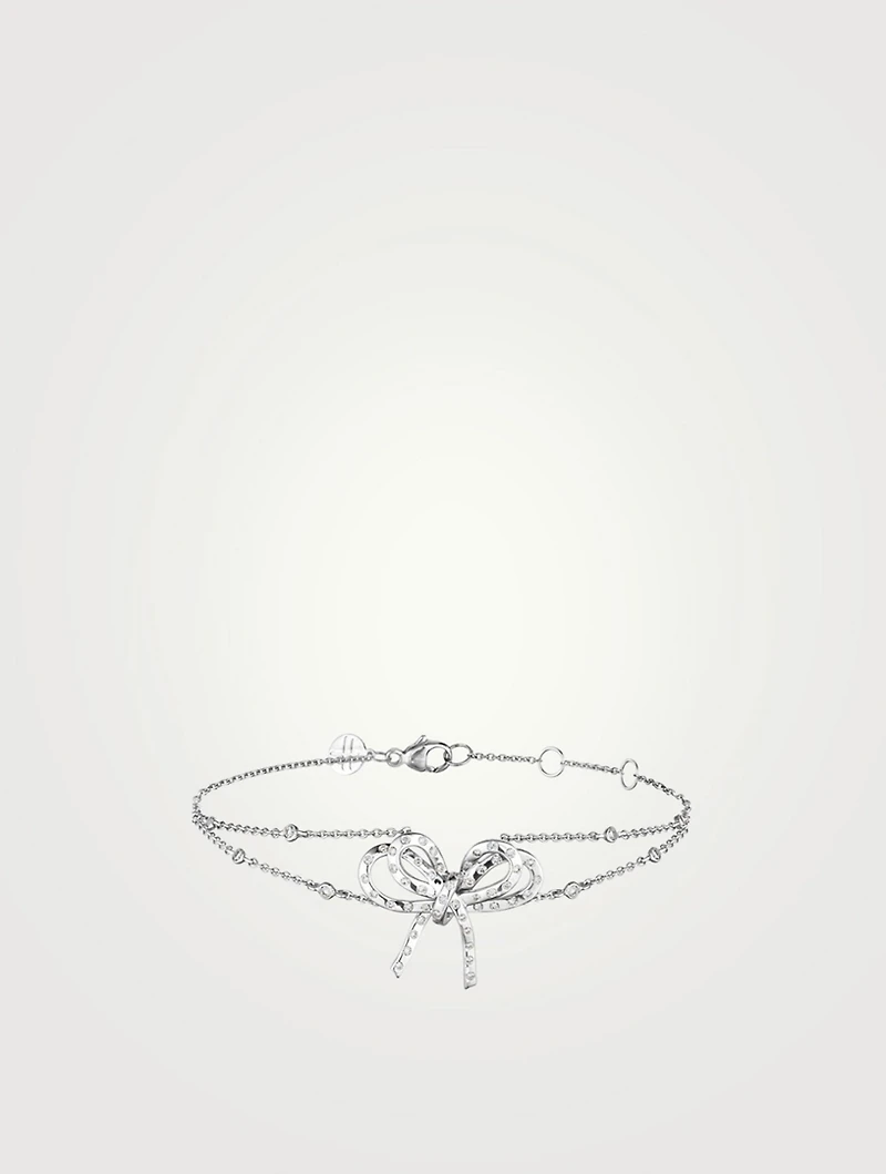 Romance 18K Gold Ribbon Bracelet With Diamonds