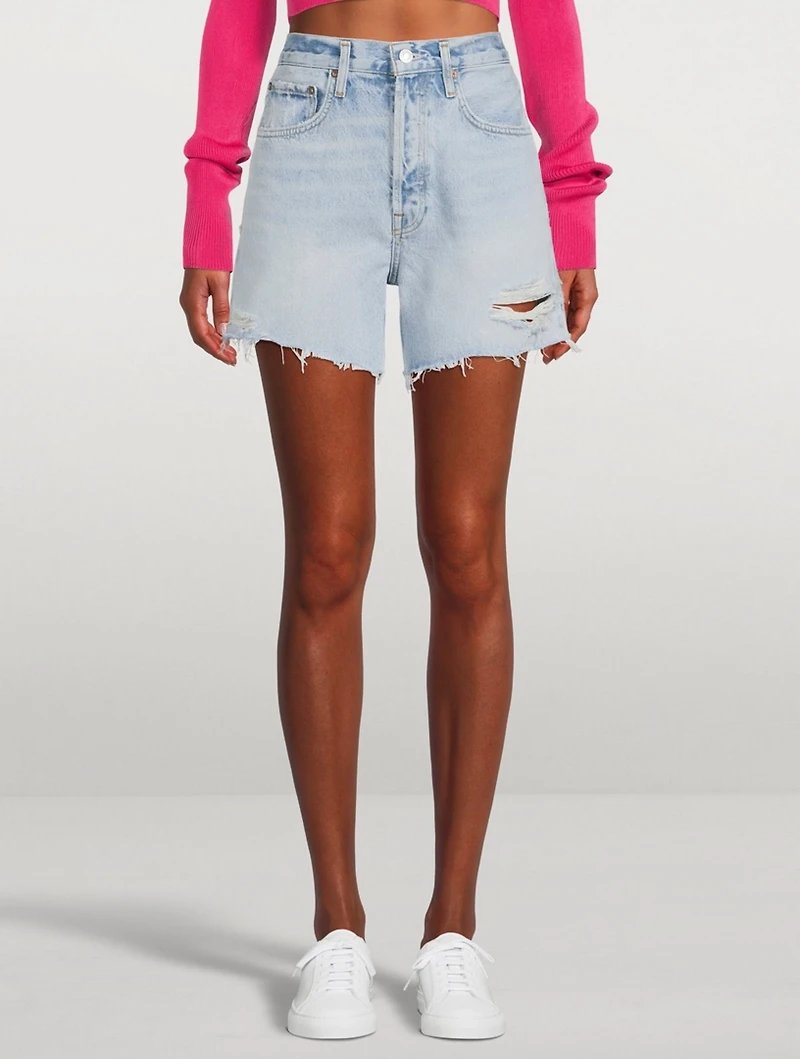 Riley High-Waisted Denim Shorts