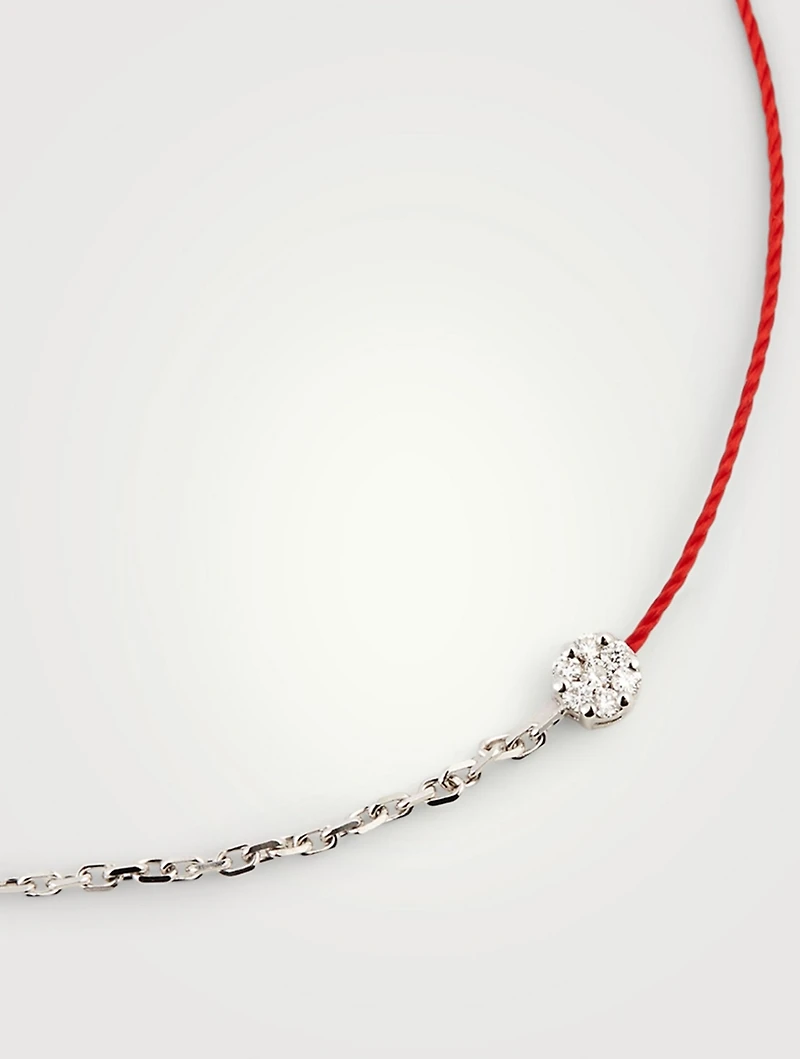 Illusion 18K Gold String Chain Bracelet With Diamond