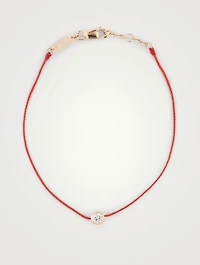 So Pure 18K Rose Gold String Bracelet With Diamond