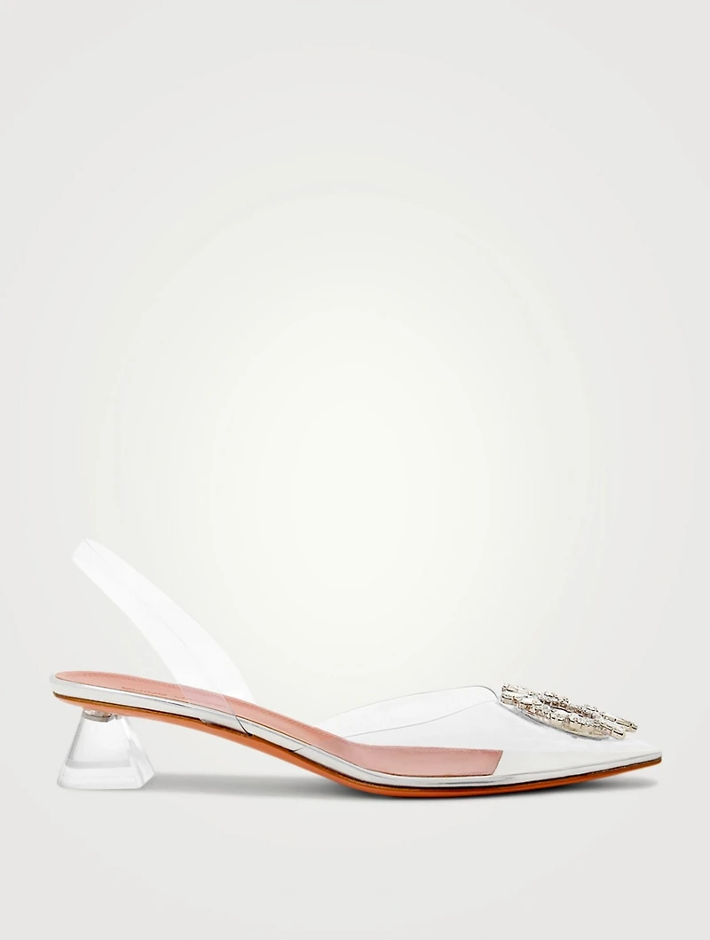 Begum Glass 40 Transparent PVC Slingback Pumps
