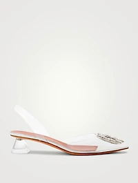 Begum Glass 40 Transparent PVC Slingback Pumps