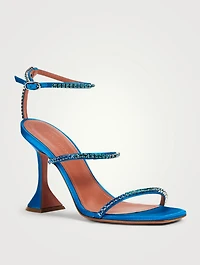 Gilda Ombre Crystal Satin Heeled Sandals