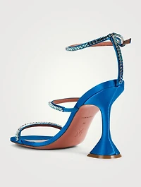 Gilda Ombre Crystal Satin Heeled Sandals
