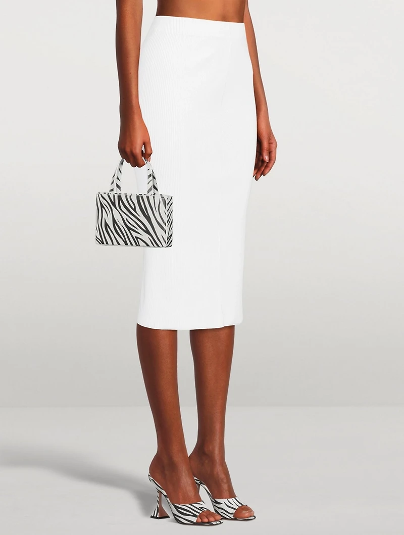 Lupita Satin Heeled Mule Sandals Zebra Print