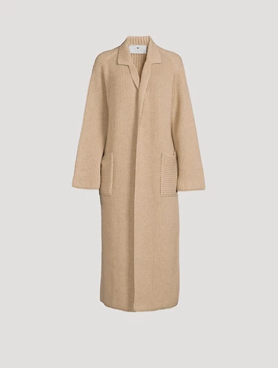 Ribbed Cashmere Sweater Coat