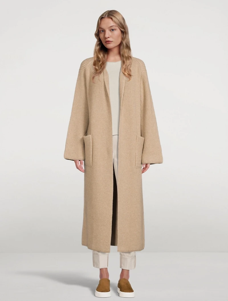 Ribbed Cashmere Sweater Coat