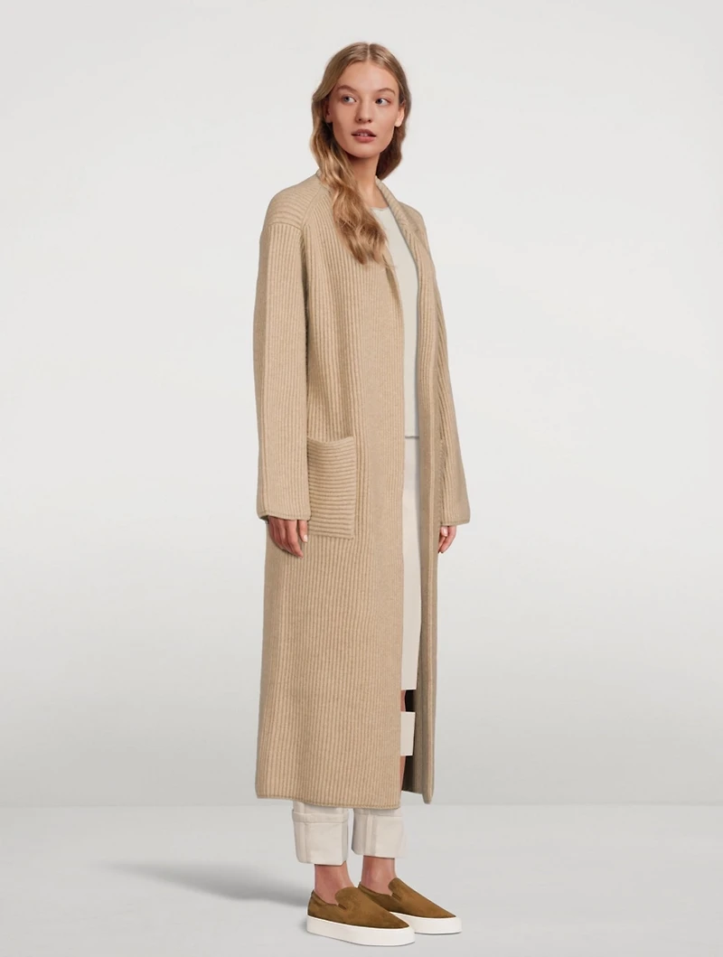 Ribbed Cashmere Sweater Coat