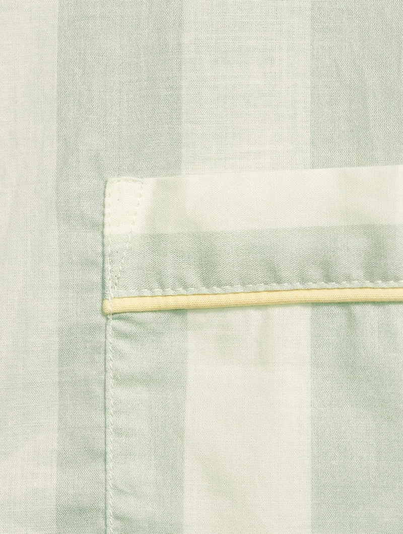 Cotton Sateen Pajama Set Striped Print