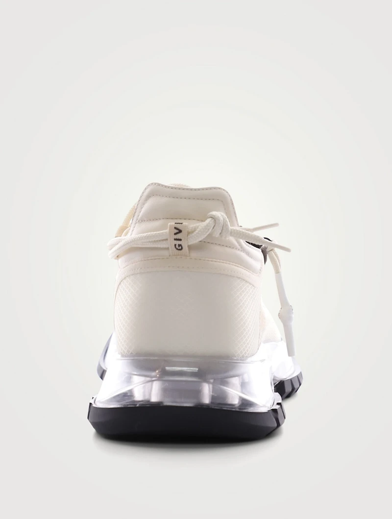 Spectre Low Mesh Runner Sneakers With Logo Zip & Clear Sole