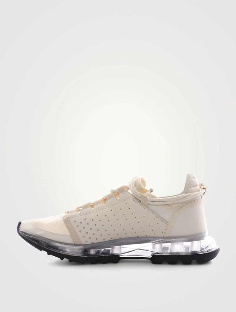 Spectre Low Mesh Runner Sneakers With Logo Zip & Clear Sole