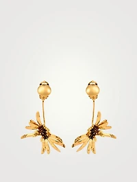 Sunflower Clip-On Drop Earrings