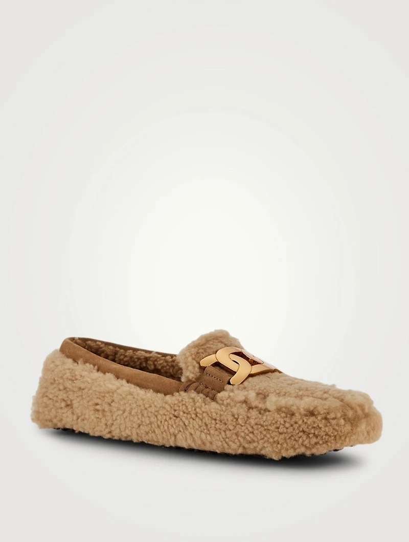 City Gommini Suede And Shearling Driving Shoes