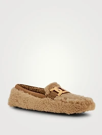 City Gommini Suede And Shearling Driving Shoes