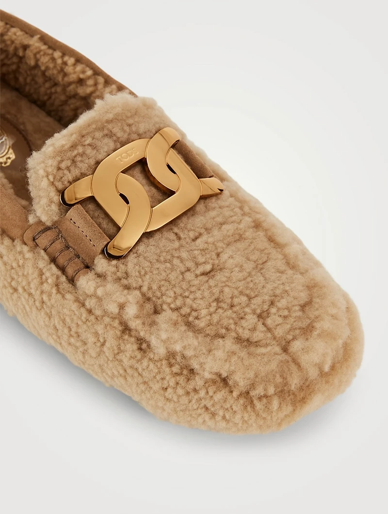 City Gommini Suede And Shearling Driving Shoes