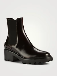 Block-Heel Leather Chelsea Boots