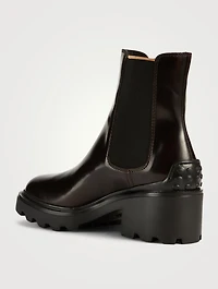Block-Heel Leather Chelsea Boots