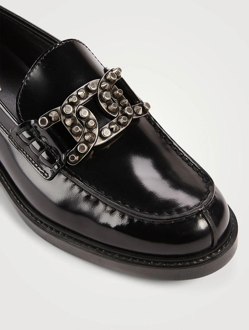 Kate Studded Patent Leather Loafers