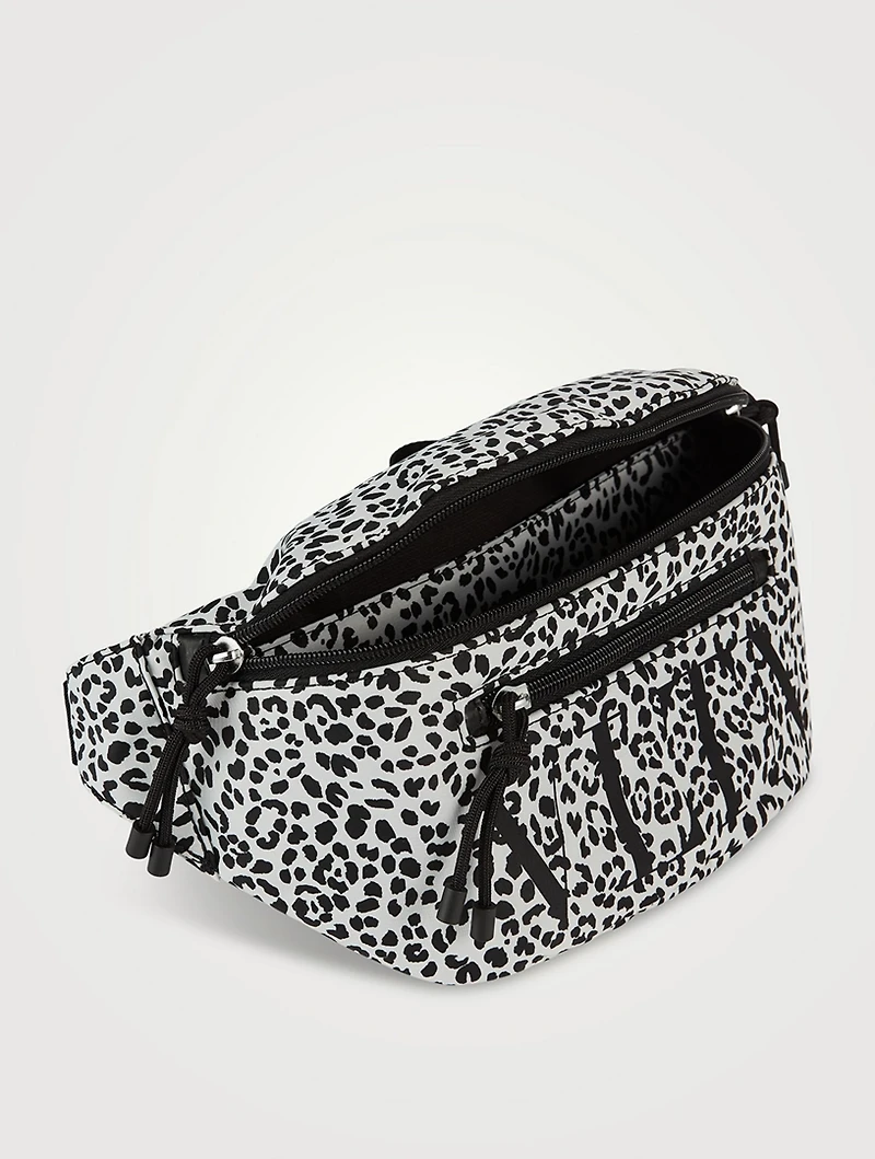 VLTN Leather Belt Bag In Animal Print