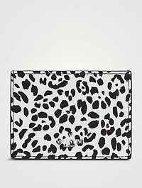 VLTN Leather Card Holder In Animal Print