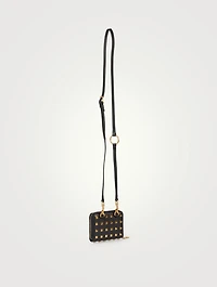 Rock Stud Leather Neck Wallet
