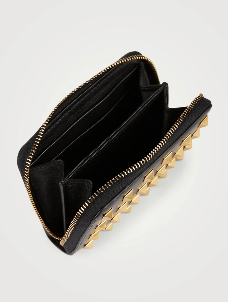Rock Stud Leather Neck Wallet