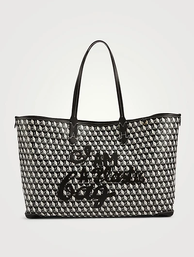 Large I Am A Plastic Bag Recycled Canvas Tote Bag