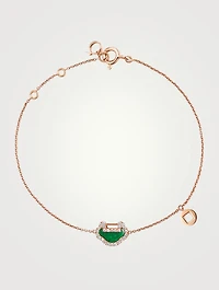 Petite Yu Yi 18K Rose Gold Bracelet With Diamonds And Jade