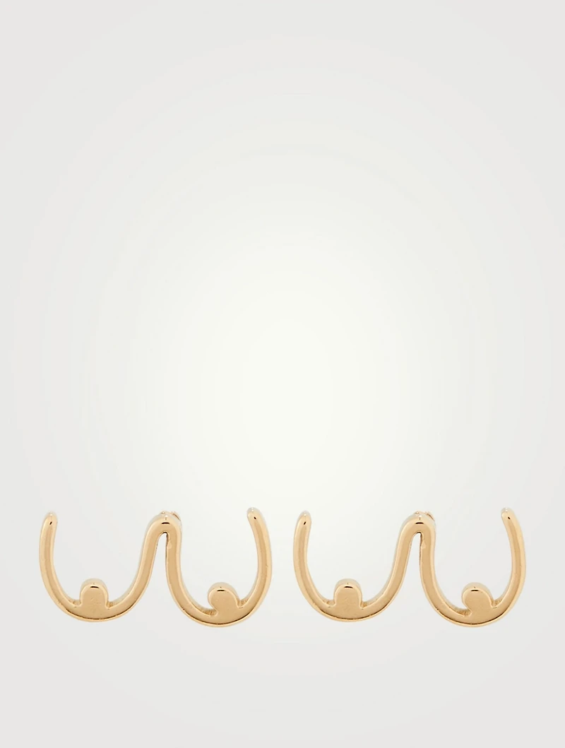 Boobs Gold Stud Earrings