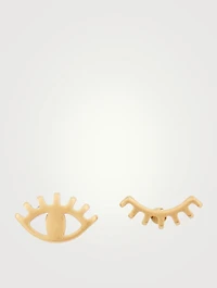 Wink Wink Gold Stud Earrings