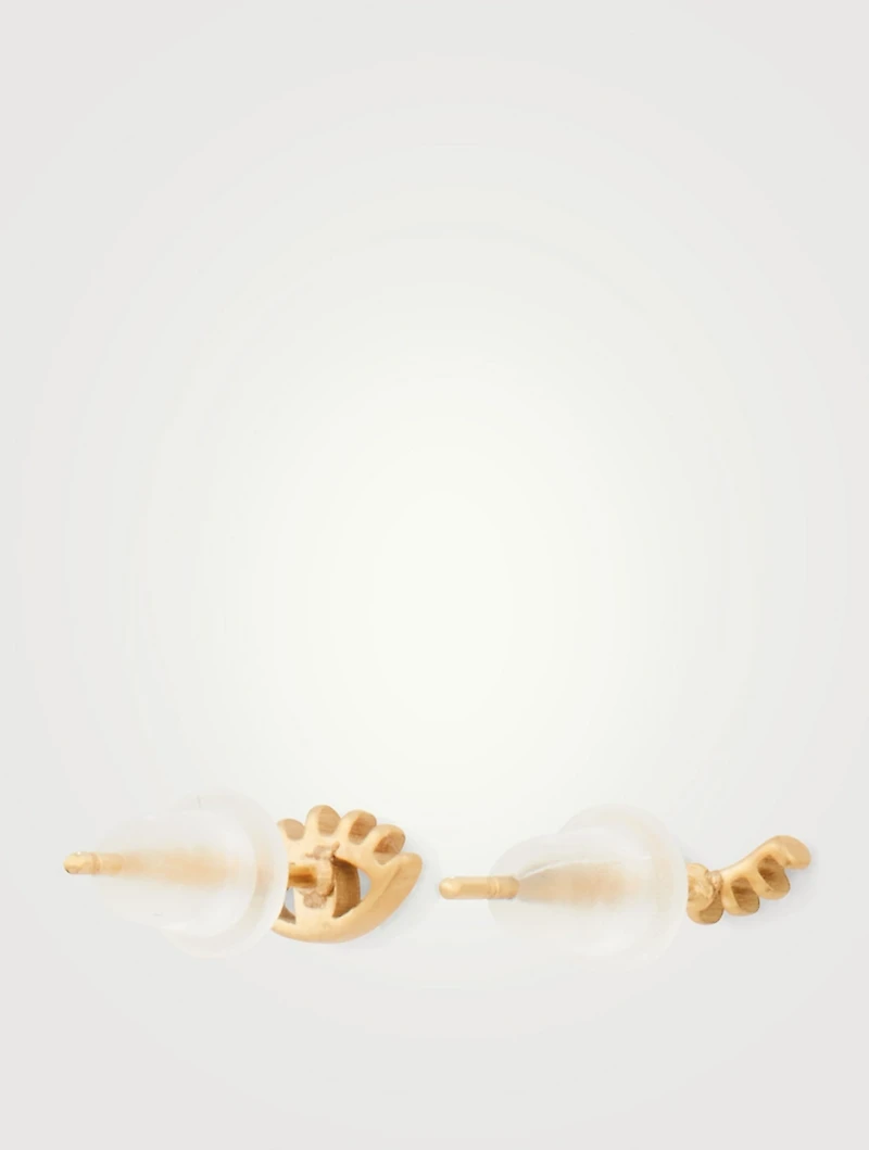Wink Wink Gold Stud Earrings