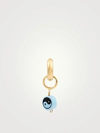 Ying Yang 18K Gold-Plated Silver Hoop Earring