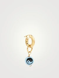Ying Yang 18K Gold-Plated Silver Hoop Earring