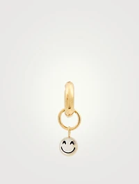 Happy Rebel 18K Gold-Plated Silver Hoop Earring With Happy Face Pearl