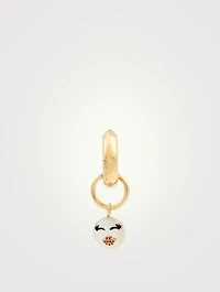 Lovely Rebel 18K Gold-Plated Silver Hoop Earring With Kiss Face Pearl