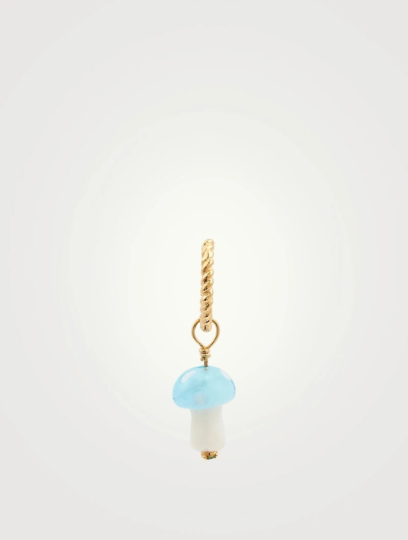 Magic Mushroom 18K Gold-Plated Silver Hoop Earring