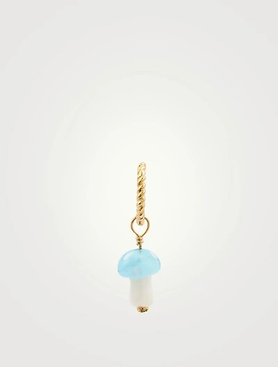 Magic Mushroom 18K Gold-Plated Silver Hoop Earring