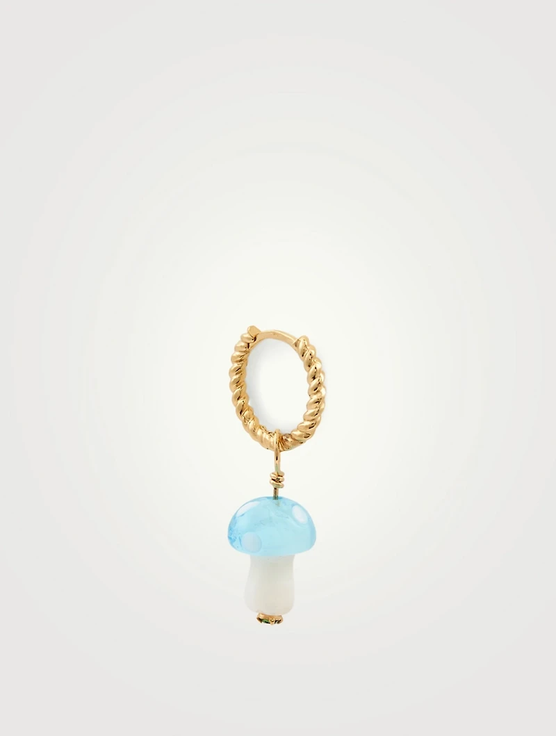 Magic Mushroom 18K Gold-Plated Silver Hoop Earring