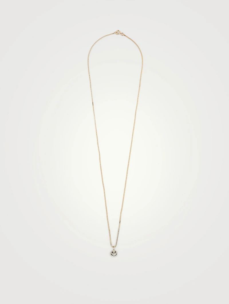 Happy Rebel 18K Gold-Plated Brass Necklace With Happy Face Pearl
