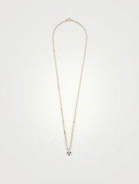 Lovely Rebel 18K Gold-Plated Silver Necklace With Kiss Face Pearl
